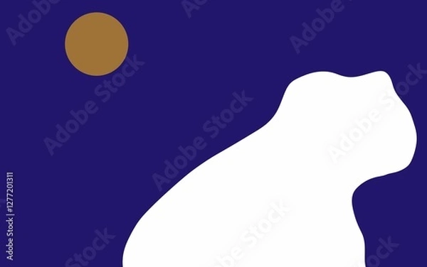 Obraz Abstract minimalist landscape with sun and waves