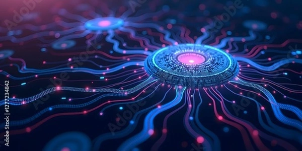 Fototapeta Futuristic AI Neural Network – Digital Concept Illustration