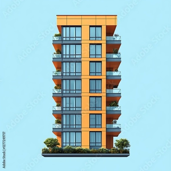Obraz green themed modern apartment building balconies high resolution hd picture