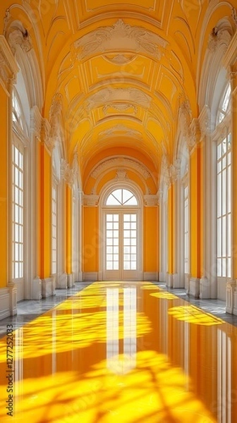 Obraz opulent palace interior with water reflection high resolution hd background