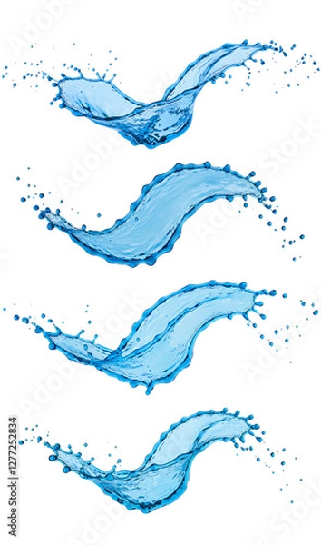 Obraz blue liquid splash set png