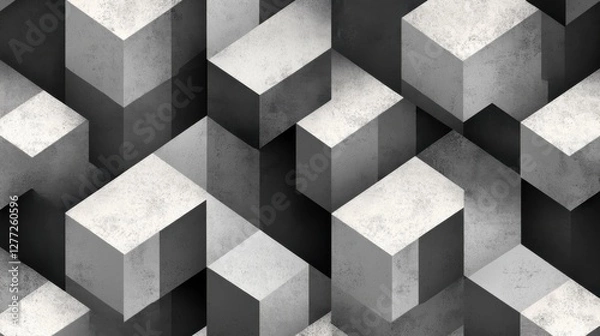 Fototapeta Abstract Geometric Shapes in Black and White Textures Design