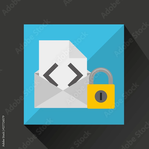 Fototapeta email envelope data protection cyber security vector illustration eps 10