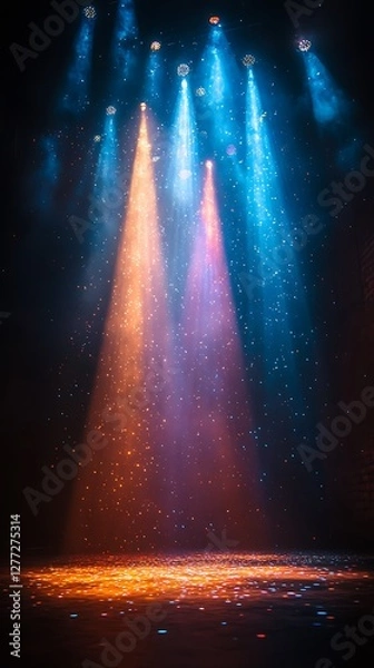 Obraz stage lights sparkle in theater scene high resolution hd wallpaper