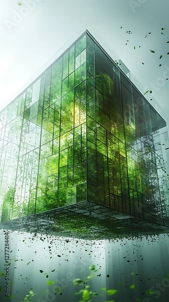 Obraz transparent architecture futuristic glass tower high resolution hd wallpaper