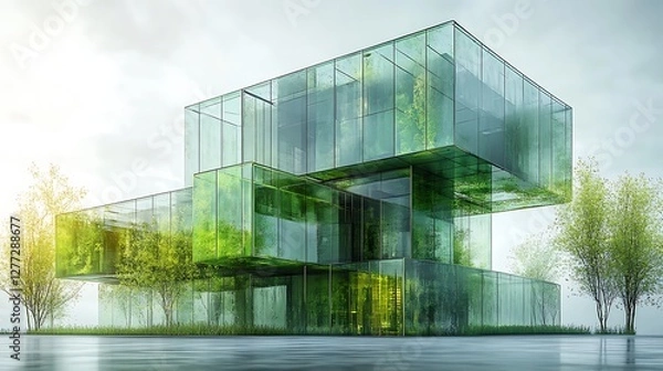 Obraz ultra-modern transparent glass structure high resolution hd wallpaper