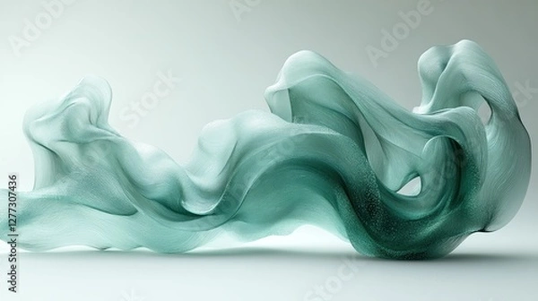 Obraz Abstract Flowing Teal Fabric
