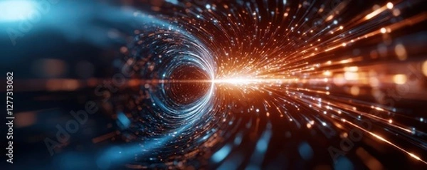 Obraz A cosmic string vibrating and emitting gravitational waves across the universe