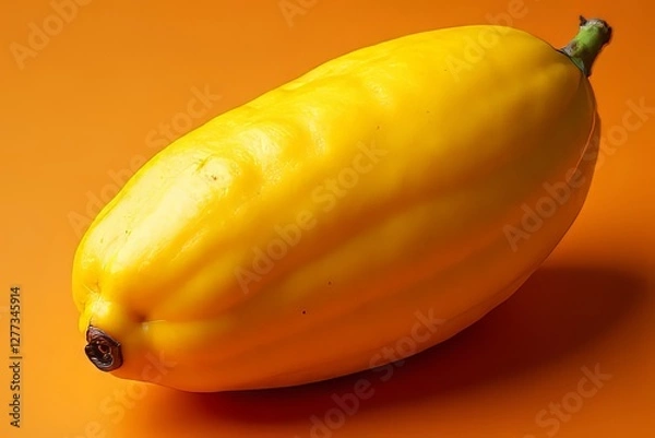 Obraz Close-up of a Bright Yellow Exotic Fruit, Possibly a Passion Fruit or Similar Tropical Fruit