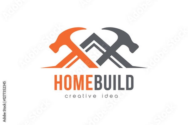 Obraz Creative Construction and Hammer Logo Design Template