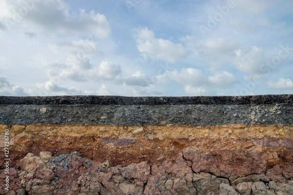 Obraz The curb erosion from storms.