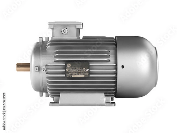 Obraz Electric motor without shadow isolated on white background 3d
