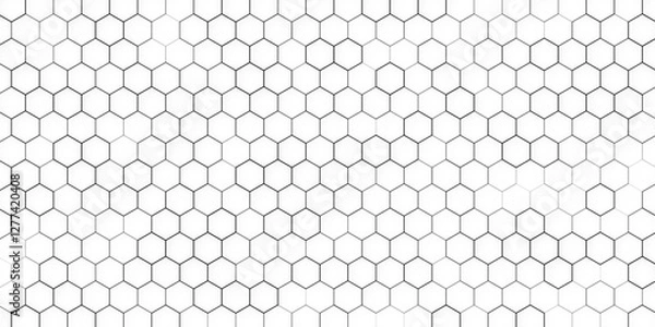 Fototapeta Black honeycomb on a white background. Isometric geometry. abstract with honeycomb geometric cell texture for medicine and science technology design.