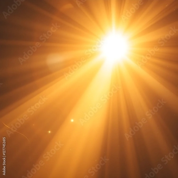 Fototapeta soft warm light rays, sun glare background