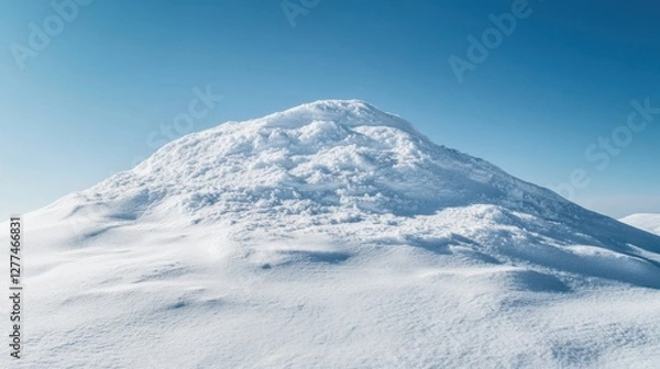 Obraz Video generation of a snowy mountain peak with clear blue skies. Featuring majesty and adventure