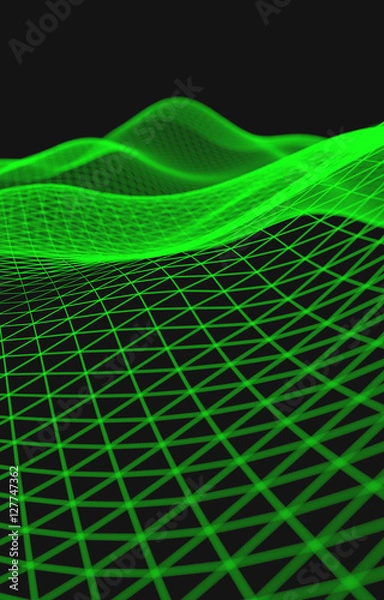 Fototapeta Wireframe - a skeletal three-dimensional model in which only lin