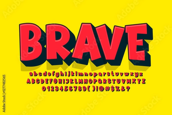 Fototapeta Modern playful alphabet letter and number set.