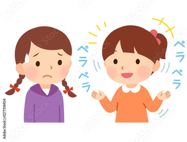 Fototapeta おしゃべりが止まらない女の子　発達障害