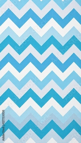 Fototapeta a zigzag pattern with alternating shades of blue and white, with a textured, slightly worn appearance.