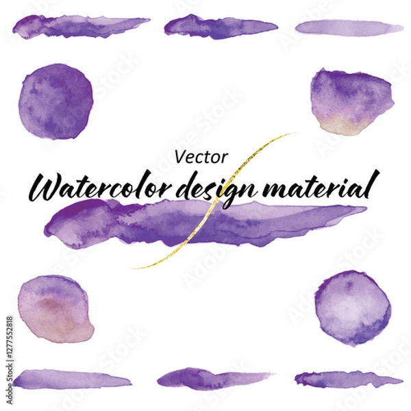 Fototapeta 水彩デザイン素材のイラストセット（ベクター）
