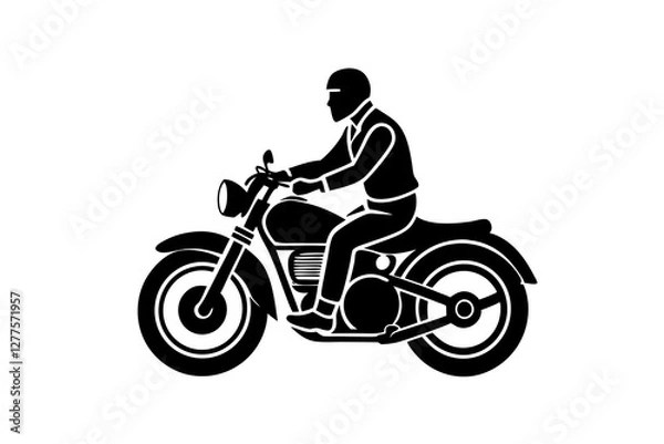 Obraz silhouette of a man riding a motorcycle
