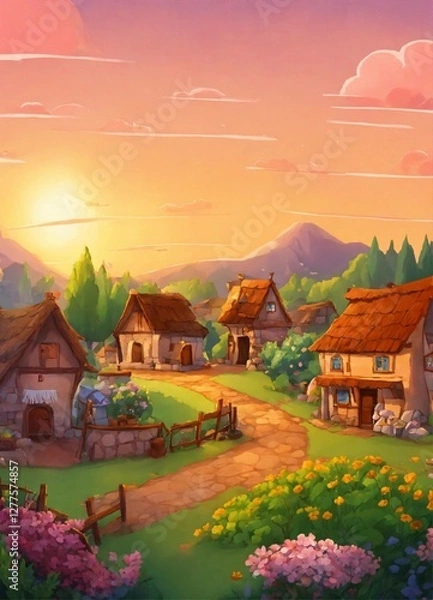 Obraz summer landscape with house