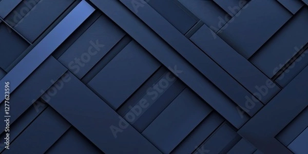 Fototapeta Dark Blue Geometric Interlocking Panel Background