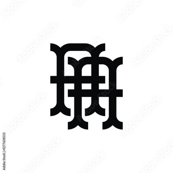 Fototapeta AA monogram logo design letter text name symbol monochrome logotype alphabet character simple logo