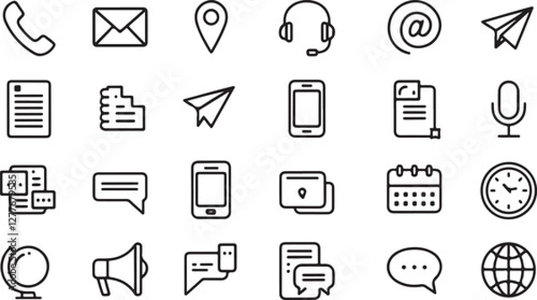 Fototapeta Set of Communication and Messaging Icons Vector Art for Digital Interaction and Customer Service