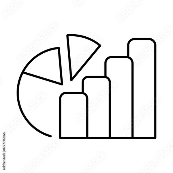 Obraz Data Analysis Line Icon. Database Big data Analytics Server Infographic Pictograms Security Digitalization Processing Editable Stroke Vector Icon