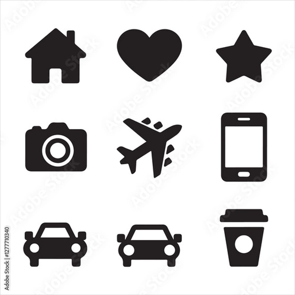 Obraz Icon shape vector eps bundle 