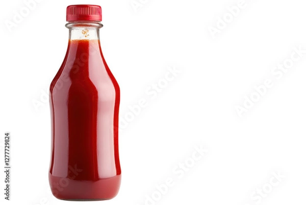 Fototapeta Detailed Bottle of Ketchup with Bold Label and Rich Tomato Flavor: Isolated on Transparent Background