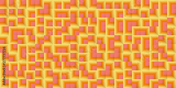 Obraz Radiant Sunset-Inspired Square Mosaic Pattern