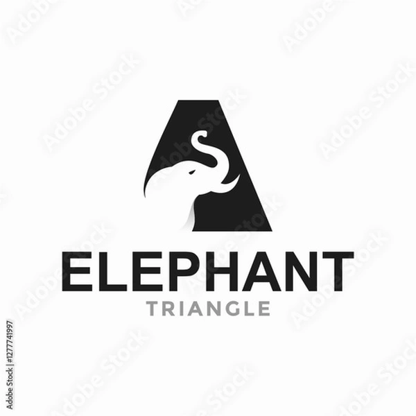 Obraz elephant triangle simple logo in negative space