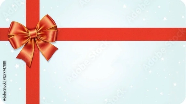 Fototapeta A red ribbon with a bow on it