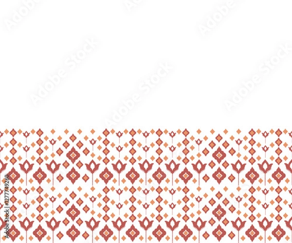 Fototapeta Red brown little diamond geometric strip in white background