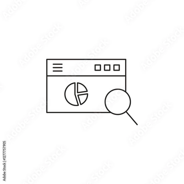 Obraz Data Analytics Line Icon Set | Business Intelligence, Statistical Analysis, Market Trends, Performance Metrics, Financial Reports, Data Visualization, and Digital Insights Collection