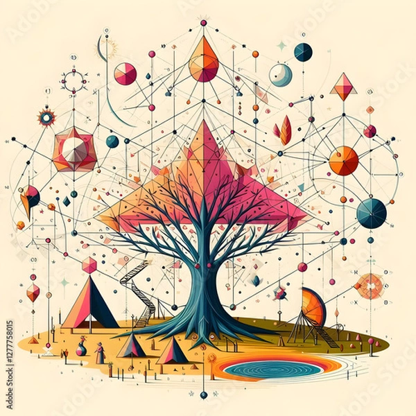 Obraz autumn tree vector illustration