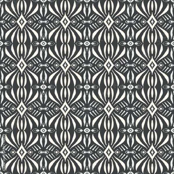 Obraz Abstract boho ancient black and white pattern