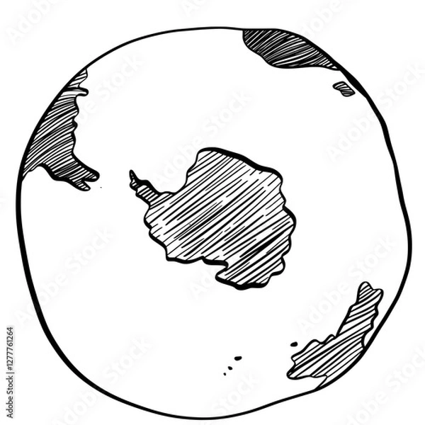 Fototapeta World globe map outline drawing
