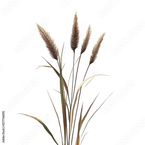 Obraz Pampas grass isolated on white background.