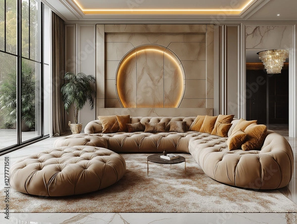 Fototapeta Modern Interiors with Mocha Mousse Tone