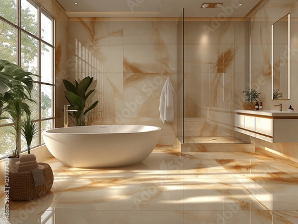 Fototapeta Modern Interiors with Mocha Mousse Tone