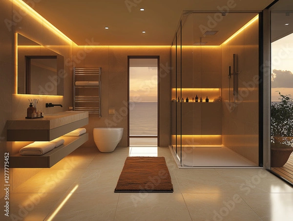 Fototapeta Modern Interiors with Mocha Mousse Tone