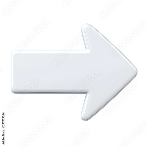 Fototapeta White Arrow Icon Pointing Right for Directional Guidance and Navigation