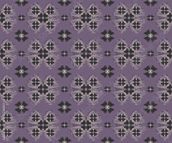 Obraz Black flower with greyish yellow sparking violet pattern