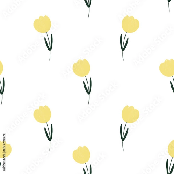 Fototapeta seamless pattern with yellow flowers