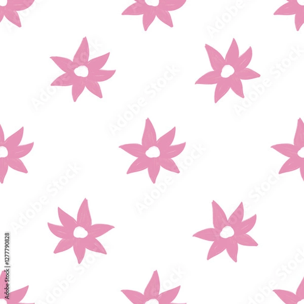 Fototapeta seamless pattern with pink  flowers