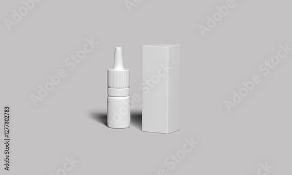 Obraz White plastic dropper bottle with box mockup