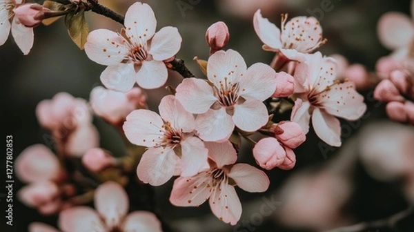 Obraz Pink flowers in bloom.